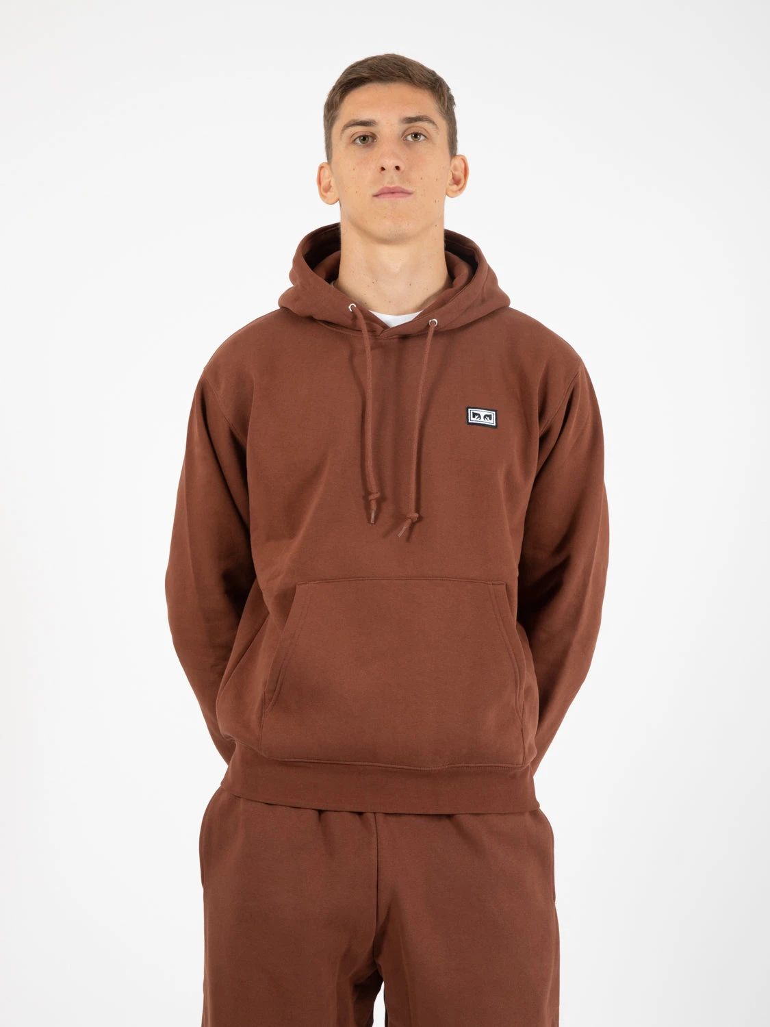 OBEY Felpa Estabilished Works Eyes Hood Fleece Sepia 3 OBEY Felpa Estabilished Works Eyes Hood Fleece Sepia