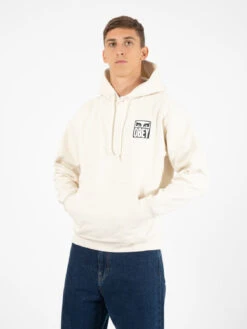 OBEY Felpa Eyes Icon Hood Fleece Unbleached
