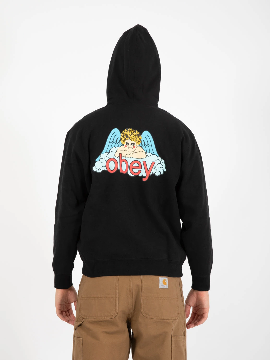 OBEY Felpa Heaven Angel Premium Zip Hooded Fleece Black 5 OBEY Felpa Heaven Angel Premium Zip Hooded Fleece Black - immagine 3