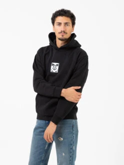 OBEY Felpa Hoodie Icon Extra Heavy Black -Obey Negozio obey felpa hoodie icon extra heavy black2