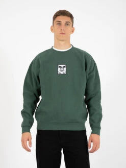 OBEY Felpa Icon Extra Heavy Crew II Fleece Dark Cedar