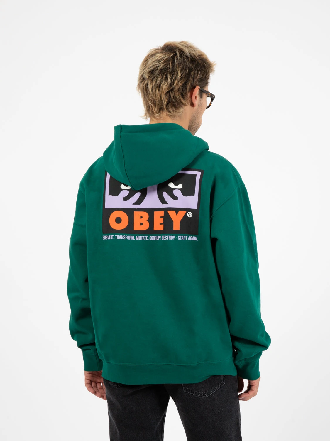 OBEY Felpa Subvert Premium Hooded Fleece Adventure Green 5 OBEY Felpa Subvert Premium Hooded Fleece Adventure Green - immagine 3