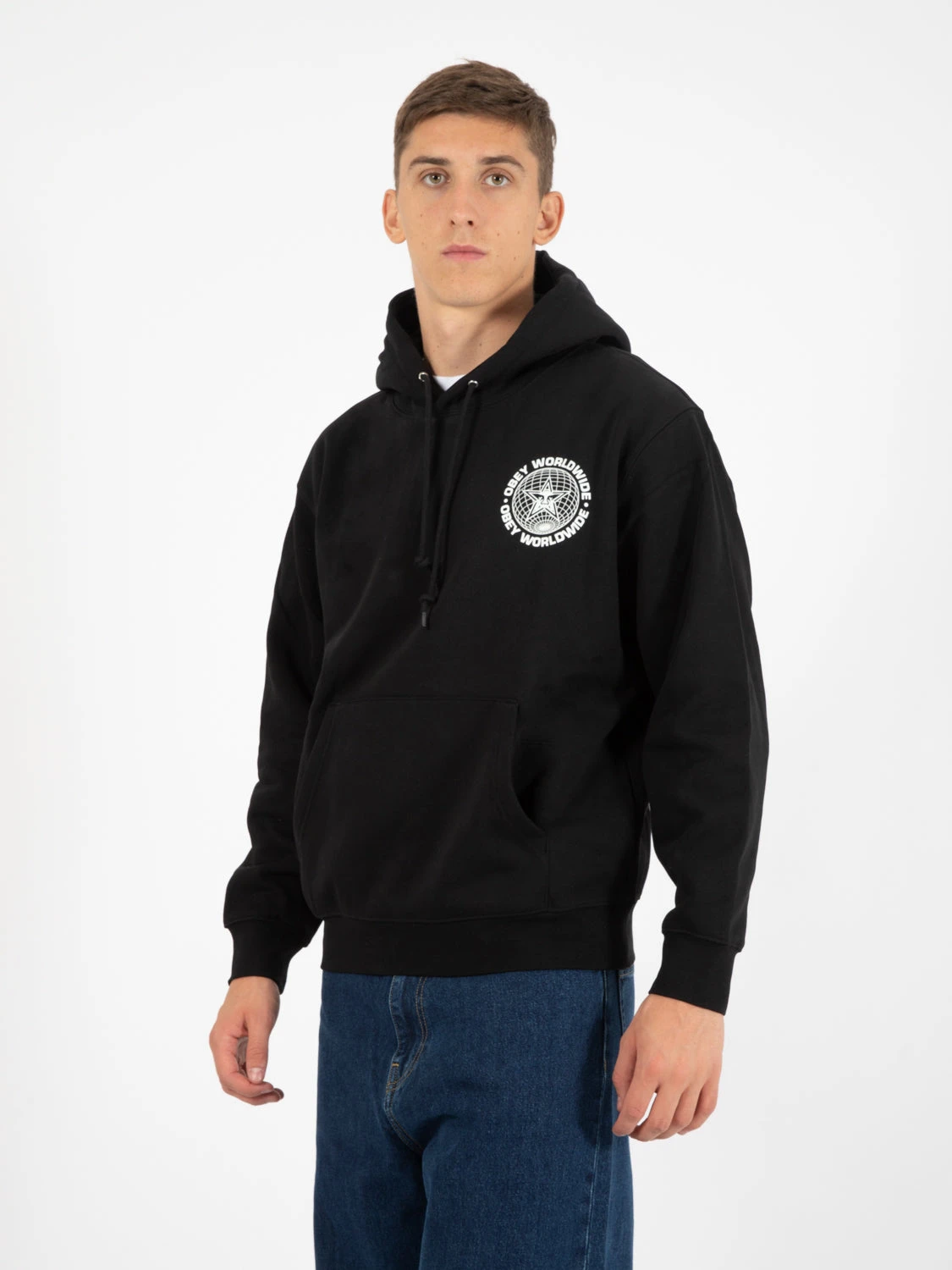 OBEY Felpa Worldwide Globe Premium Hooded Black 4 OBEY Felpa Worldwide Globe Premium Hooded Black - immagine 2