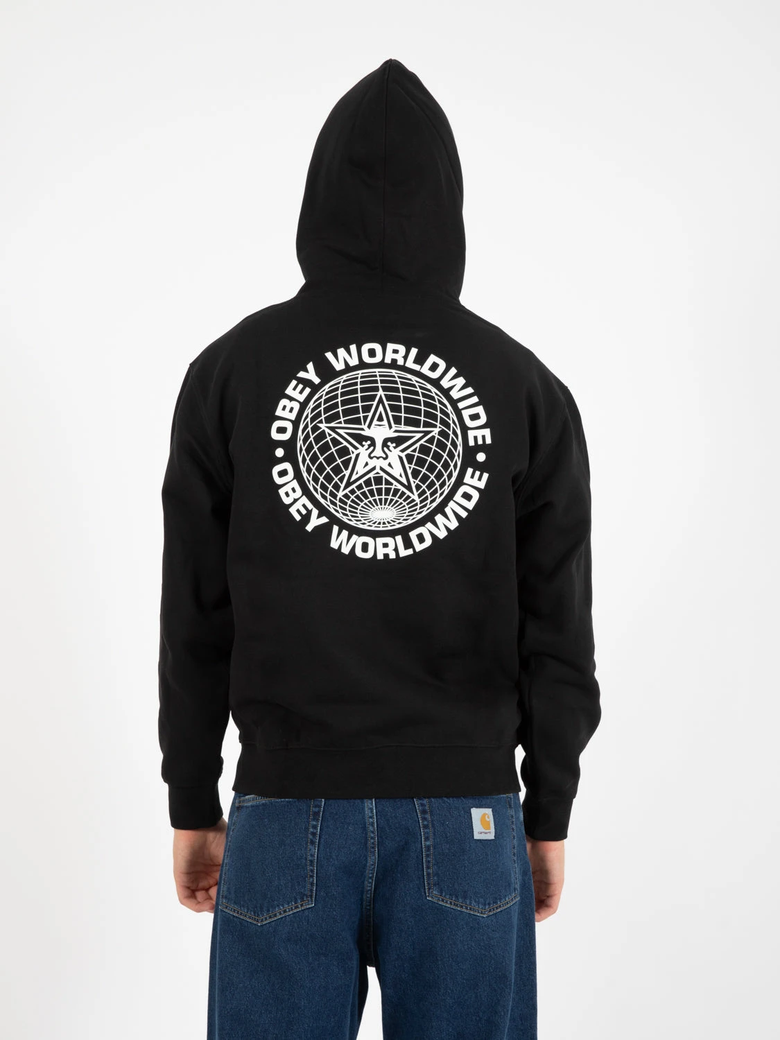 OBEY Felpa Worldwide Globe Premium Hooded Black 5 OBEY Felpa Worldwide Globe Premium Hooded Black - immagine 3