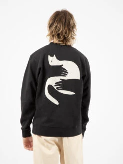 Felpa Cat Hug Carbon Black 7 Felpa Cat Hug Carbon Black -Obey Negozio olow felpa cat hug carbon black3