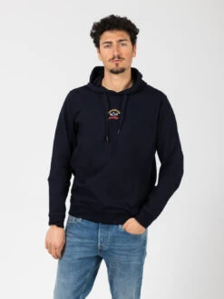 Paul&Shark Felpa Cappuccio Blu Con Logo