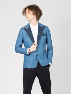 Blazer Taglio Vivo Denim Chambray