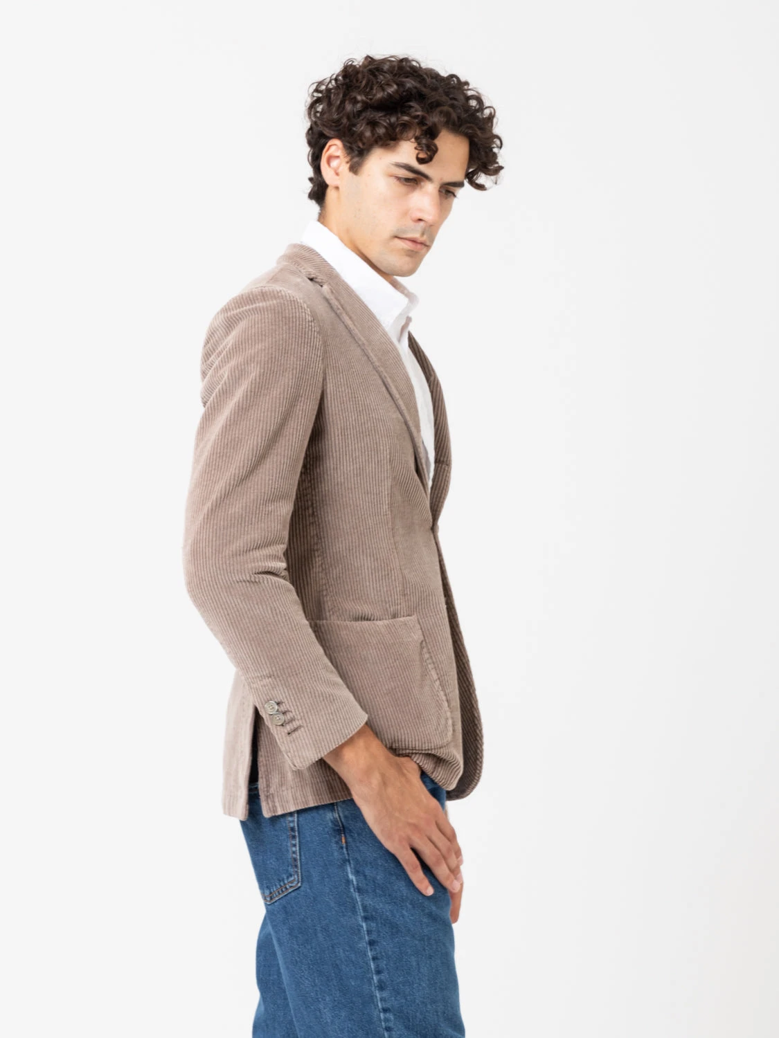 Blazer Classico In Velluto Taupe 4 Blazer Classico In Velluto Taupe - immagine 2