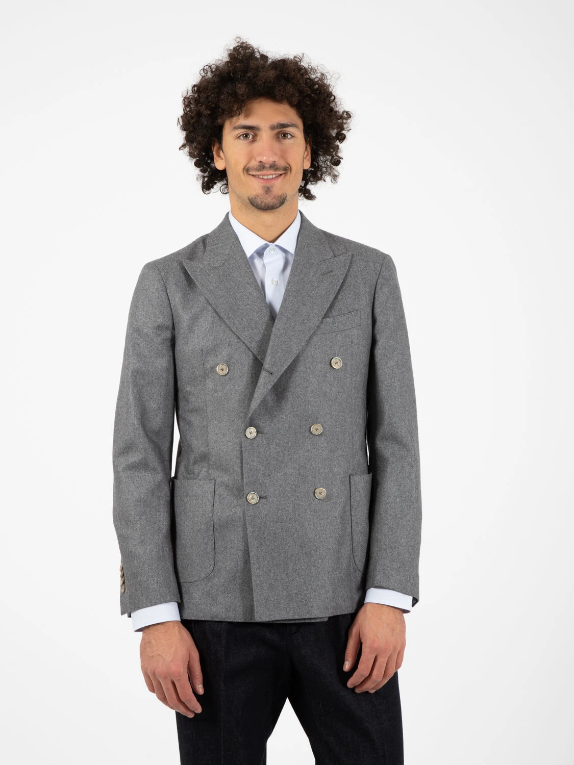 Blazer Doppiopetto In Misto Lana Grigio Perla 3 Blazer Doppiopetto In Misto Lana Grigio Perla
