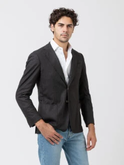 Blazer In Lana Sfoderato Verde