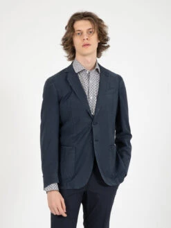 Blazer In Lana Vergine Blu