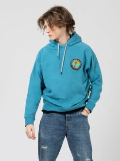 Scotch & Soda Felpa Hoodie Relaxed Fit Pool