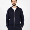 Felpa Con Cappuccio Zip Navy 2 Felpa Con Cappuccio Zip Navy -Obey Negozio shoeshine felpa con cappucio zio navy1