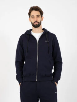 Felpa Con Cappuccio Zip Navy
