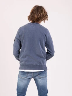 Felpa Glen Blu Navy Dyed -Obey Negozio shoeshine felpa glen blu navy dyed3