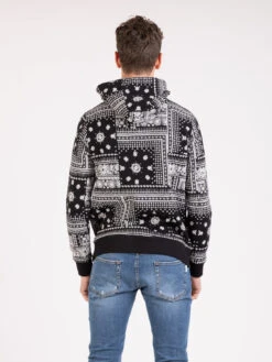 Felpa Hoodie Carl Paisley Nera -Obey Negozio shoeshine felpa hoodie carl paisley nera3