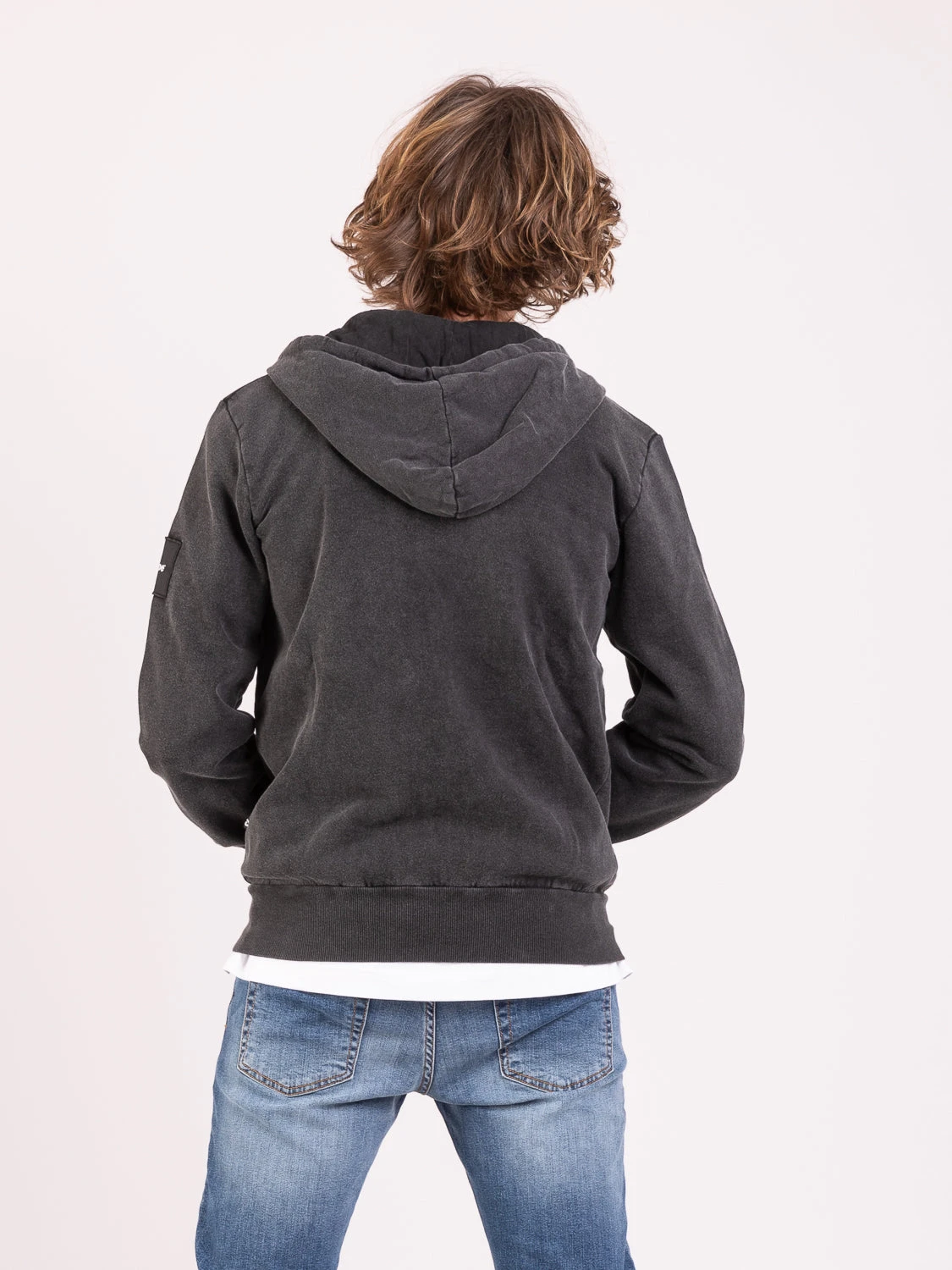 Felpa Zane Con Zip Nero Dyed 5 Felpa Zane Con Zip Nero Dyed - immagine 3