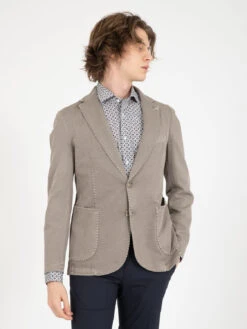 Blazer In Cotone Lavato Fango
