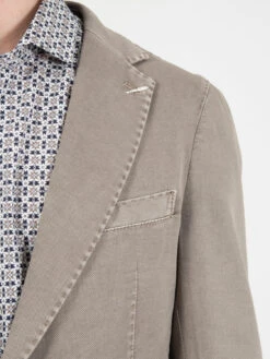 Blazer In Cotone Lavato Fango -Obey Negozio stimm blazer in cotone lavato fango4