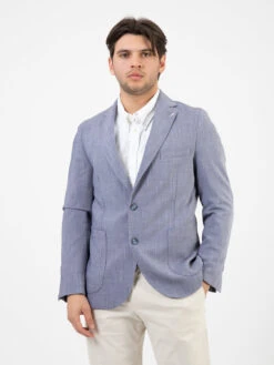 Blazer Mandorla Misto Rayon Blu