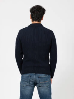Giacca In Maglia Navy Costa Inglese -Obey Negozio stimm giacca in maglia navy costa inglese3