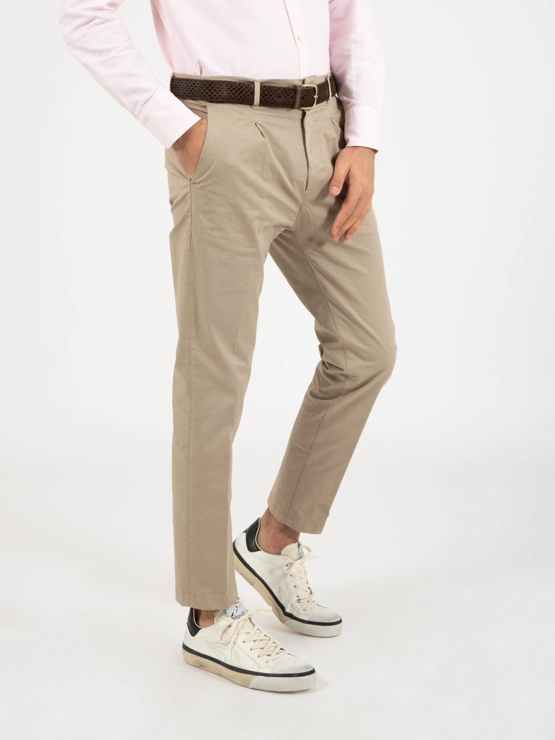 Pantaloni Chino Con Pinces Tortora 4 Pantaloni Chino Con Pinces Tortora - immagine 2