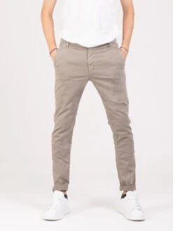 Pantaloni Mirtos Gabardina Tortora Chiaro