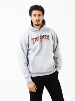 Thrasher Felpa Hoodie Blood Drip Light Steel