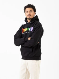 Thrasher Felpa Hoodie Rainbow Mag Black