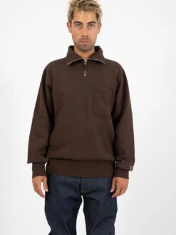 Felpa Half Zip Sweatshirt Brown