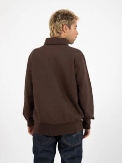 Felpa Half Zip Sweatshirt Brown -Obey Negozio universal works felpa half zip sweatshirt brown3